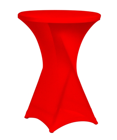 Ohio - Prof. Cafebord Ø81 x 110 cm - 250 kg, hvid med overtræksdug i rød !